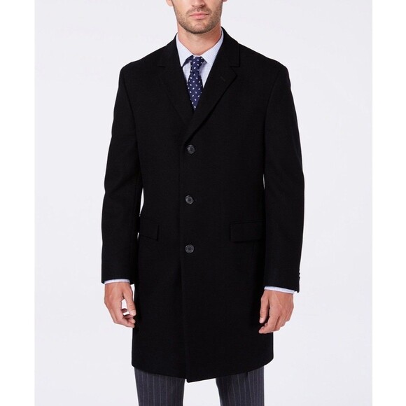 Nautica Other - $350 NEW NAUTICA Mens 40R Black Soft Wool Classic Fit 38" Long OverCoat Jacket